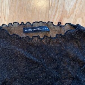 Brandy Melville Black Sheer Top